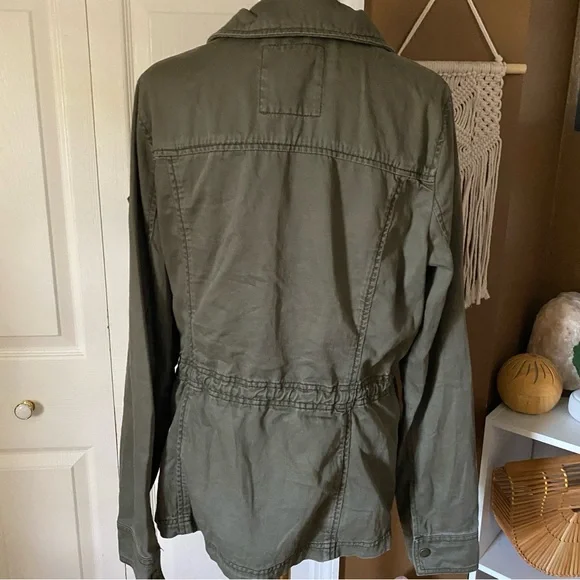 Hollister Olive Utility Jacket Y2K Vibes 2016 Trendy Jacket / Size L best S/M - Picture 6 of 8